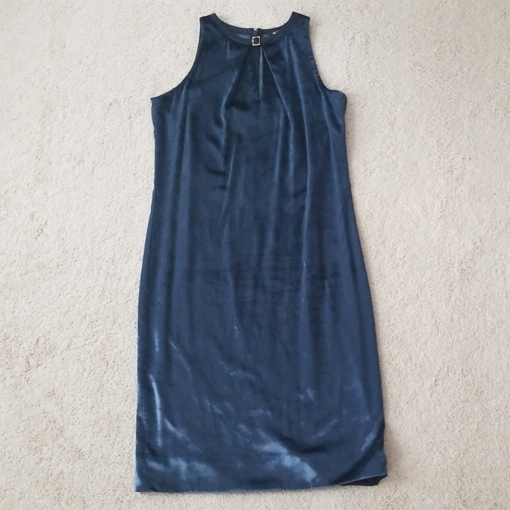 🔥Worth New York blue liquid velvet dress 3